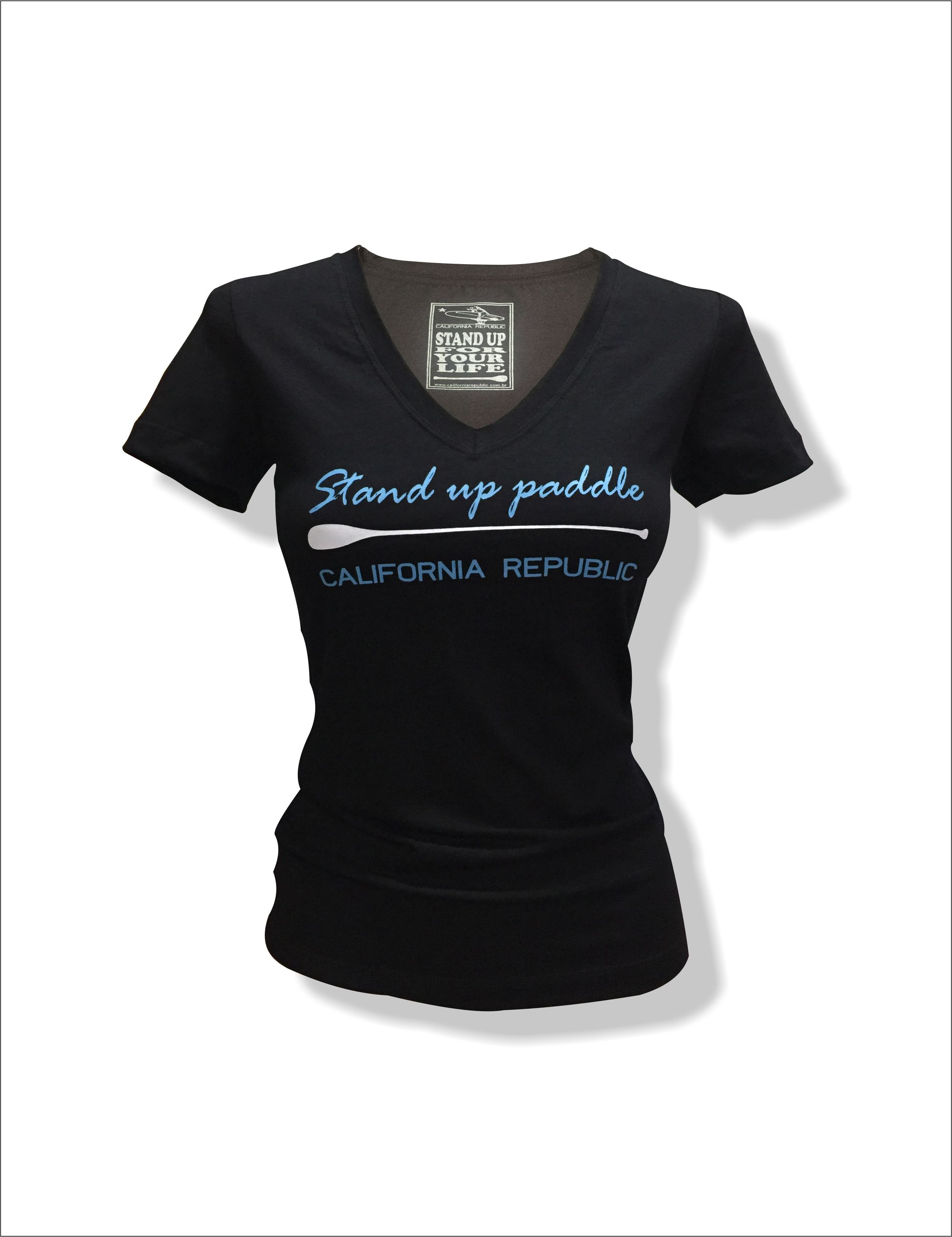 Baby look stand up paddle preta e azul